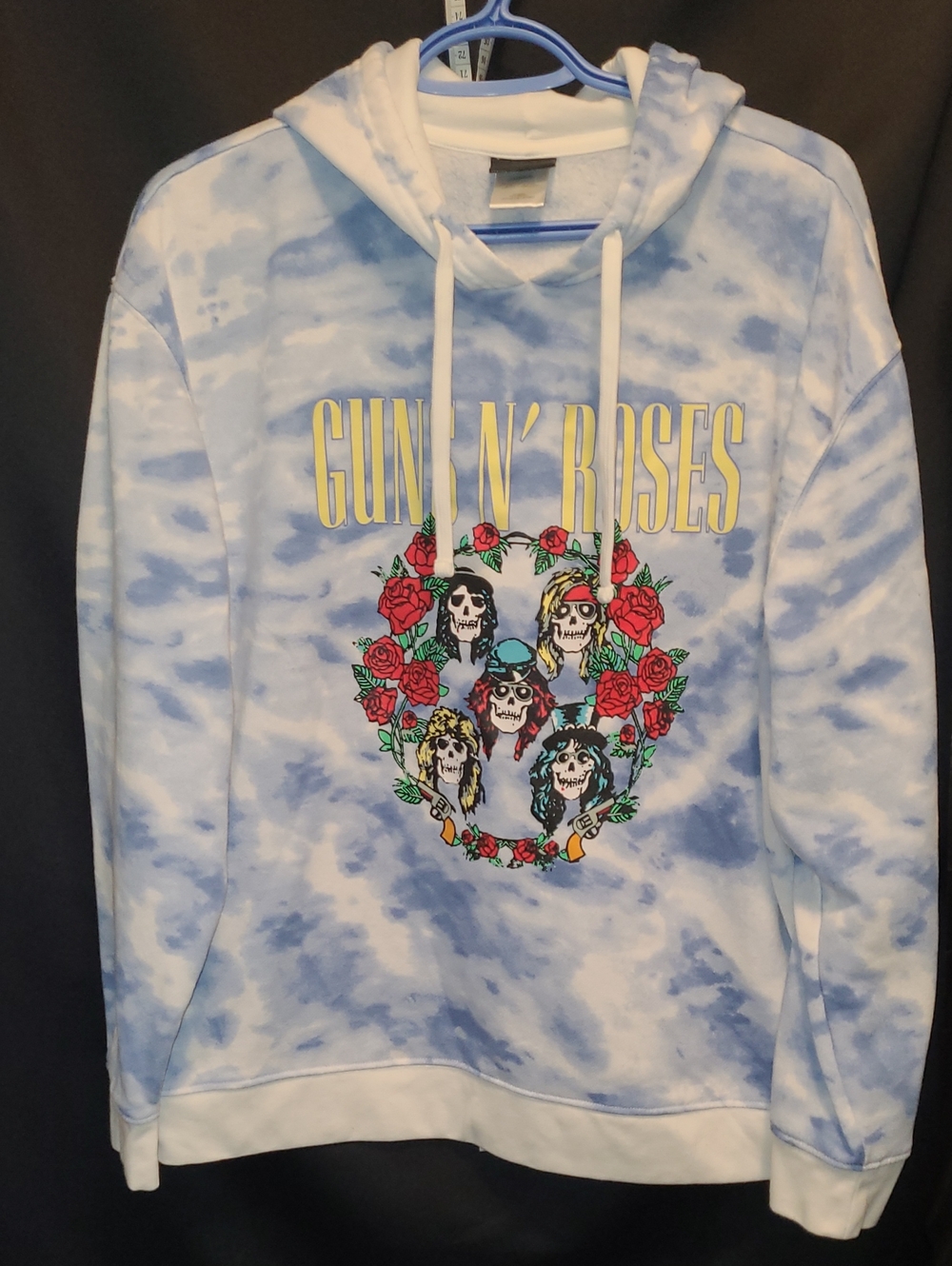 Guns N' Roses Blue Tie-Dye Hoodie Sweatshirt SZ XL